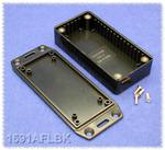 en1591asflbk - 100x50x21 styrene flanged lid case black